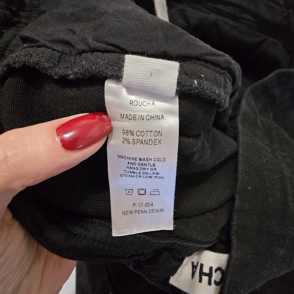 ROUCHA PENN DENIM Black Barrel Balloon Jeans Women's Medium Short - Picture 12 of 14